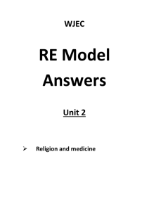 Y11 Model Answers – Religion and medicine