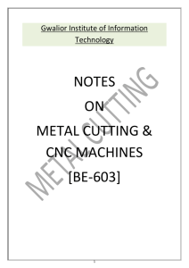ME-603 Metal Cutting and CNC machines