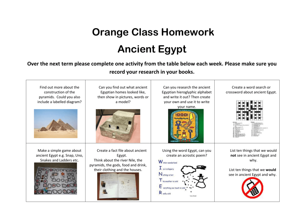 Primary homework help on egypt