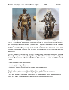 Annotated Bibliography- Knights and Samurai