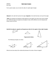 Right Angle Triangles