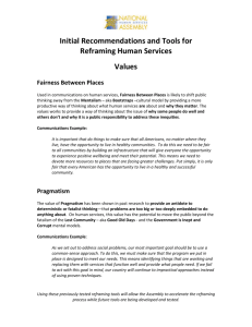 NHSA Initial Recommendations for Reframing