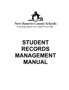 Student Records Management Manual