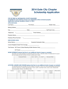 Gate City Chapter Scholarship Application