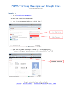 Google Docs on PHMS- Quick Reference Guide