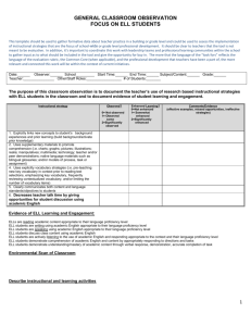 General Classroom Observation Template