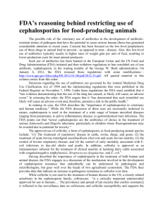 FDA`s reasoning behind restricting use of cephalosporins for food
