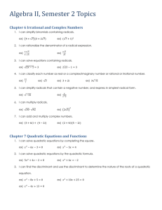 Chapter 6 Irrational and Complex Numbers