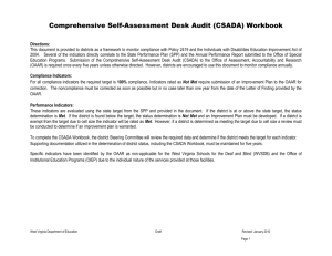 Comprehensive Self-Assessment Desk Audit (CSADA) Workbook