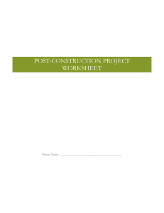 Post Construction Worksheet