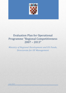 Evaluation Plan for Operational Programme