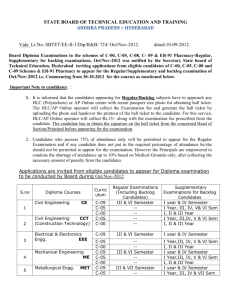Board Diploma Examinations in the schemes of C-00, C-05, C