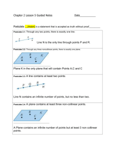 Chapter 2 Lesson 5 Guided Notes Date___________ Postulate __