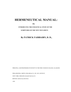 hermeneutical manual - Gordon College Faculty