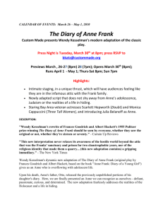 The Diary of Anne Frank - The Custom Made Theatre Co.