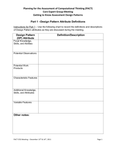 Activity Worksheets: Getting to Know Assessment Design Patterns