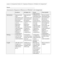 Lesson 2.6 Assessment Rubric for Japanese Influences in Whistler`s