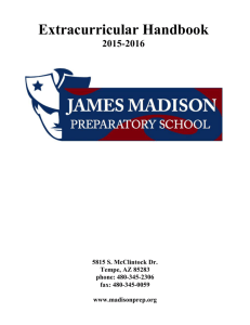 Extracurricular Handbook - James Madison Preparatory School