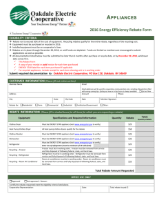 Application - Energy Star Rebate Form
