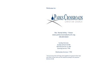 March 3, 2013 - Parks Crossroads Christian Church