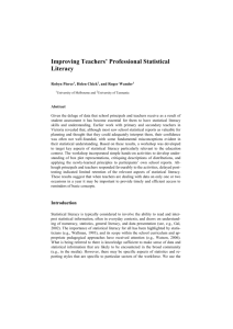 Improving Teachers* Professional Statistical Literacy