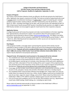CHaSS Faculty Travel and Data Collection Request for Proposals