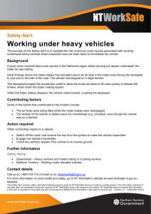 Safety alert - Working under heavy vehicles