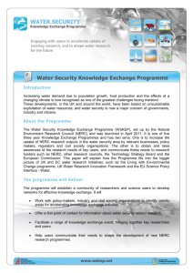 About the Water Security Knowledge Exchange Programme