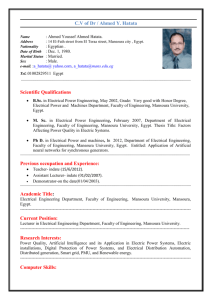 CV of Dr / Ahmed Y. Hatata
