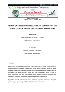 review of subjective intelligibility comparison and evaluation of
