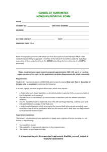 school of humanities honours proposal form