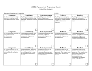 NSSEO Framework for Professional Growth School Psychologist
