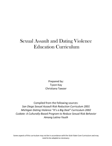 Sexual Assault and Dating Violence Education Curriculum