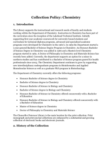 Collection Policy: Chemistry Introduction