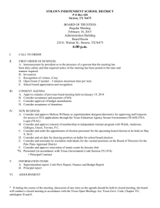 February 18, 2015 Board Meeting Agenda