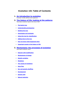 Evolution 101 Table of Contents 1. An introduction to evolution