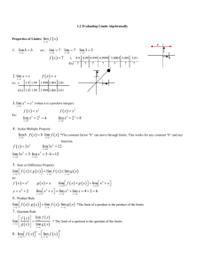 1.2 Notes Evaluating Limits Algebraically