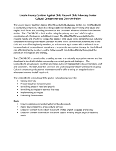 Sample Cultural Competency Plan - Children`s Advocacy Centers of