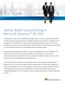 Activity-Based Subcontracting