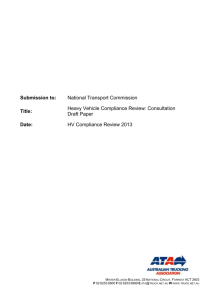 Submission to NTC Heavy Vehicle Compliance Review