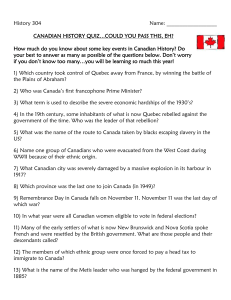 CANADIAN HISTORY QUIZ…COULD YOU PASS THIS