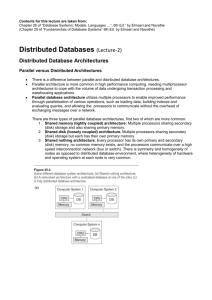 Distributed Database Architectures
