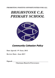 Community Cohesion Policy - Brighstone CE Primary School