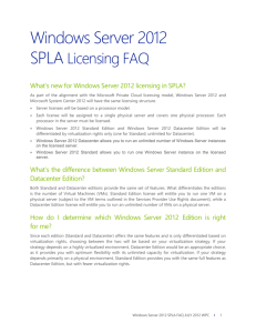 Windows Server 2012 SPLA Licensing FAQ