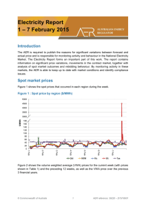 Electricity Report 1 - 7 February 2015
