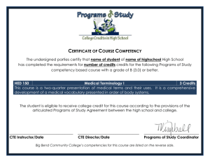 HED 150 – Certificate