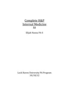 Complete H&P Internal Medicine R4