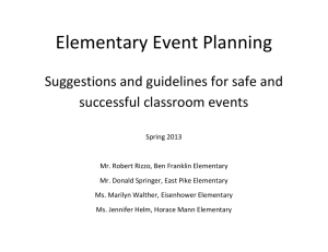 Elementary Event Planning Guidelines