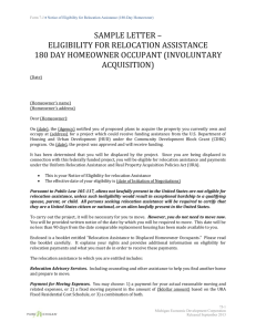 7-J Notice of Eligibility for Relocation Assistance