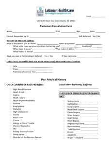 Pulmonary Consultation Form